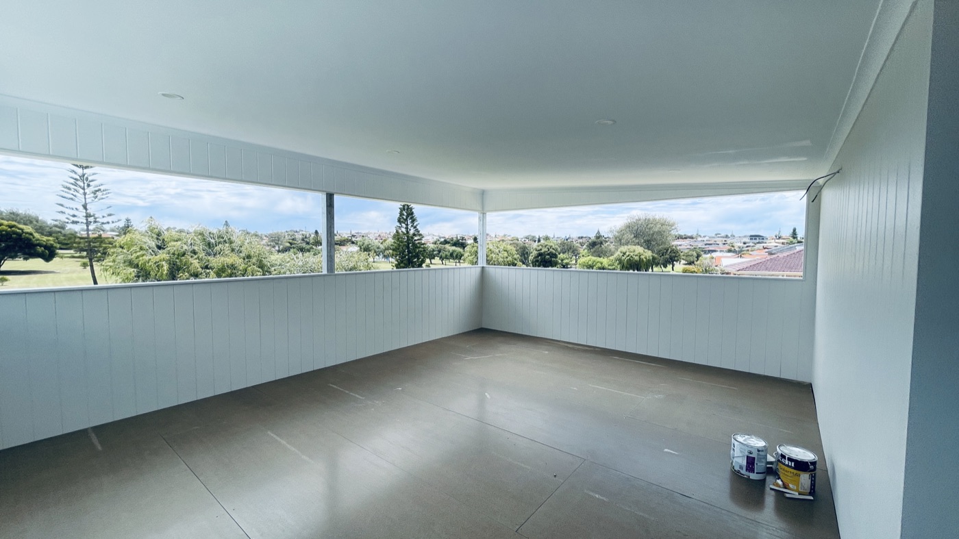Finished enclosed balcony room in Mullaloo, lined and painted
